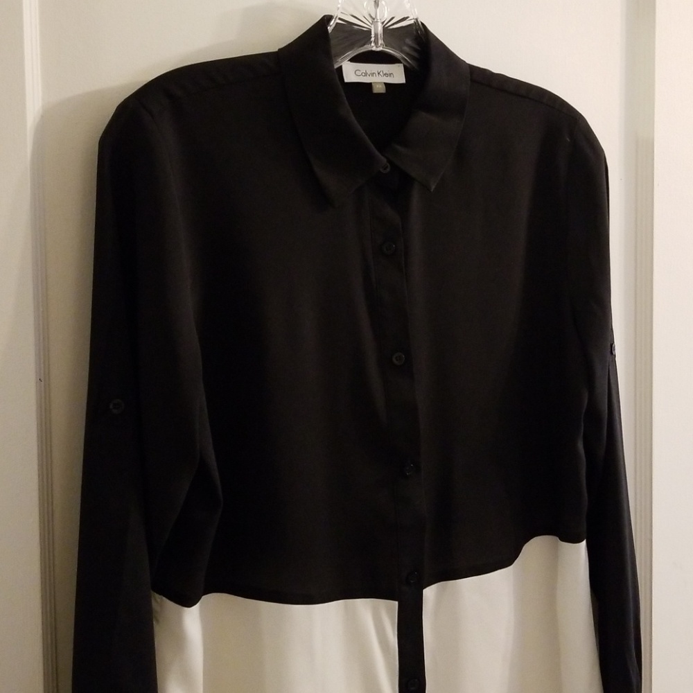 Super Posh Calvin Klein two tone blouse